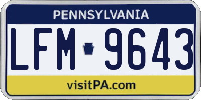 PA license plate LFM9643
