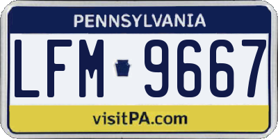 PA license plate LFM9667