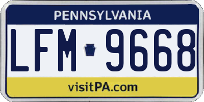 PA license plate LFM9668