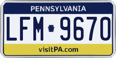 PA license plate LFM9670