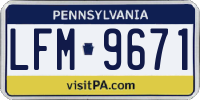 PA license plate LFM9671