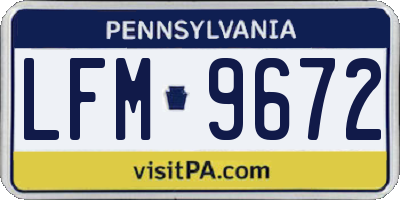 PA license plate LFM9672