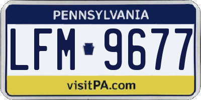 PA license plate LFM9677