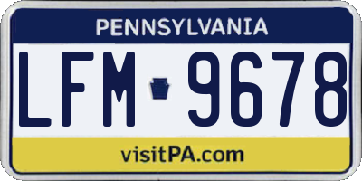 PA license plate LFM9678