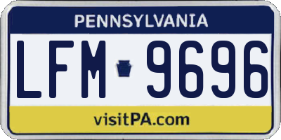 PA license plate LFM9696