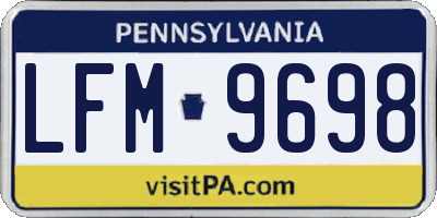 PA license plate LFM9698