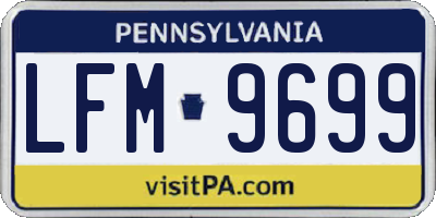 PA license plate LFM9699