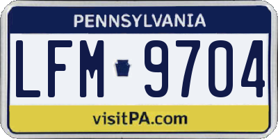 PA license plate LFM9704