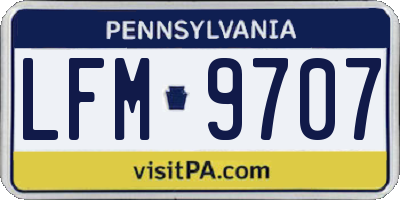 PA license plate LFM9707