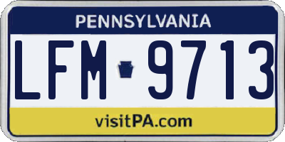 PA license plate LFM9713