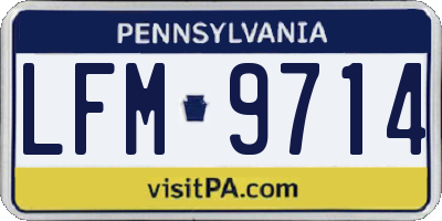 PA license plate LFM9714