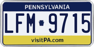 PA license plate LFM9715