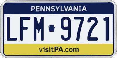 PA license plate LFM9721