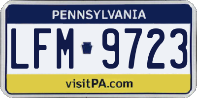 PA license plate LFM9723