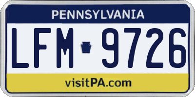 PA license plate LFM9726
