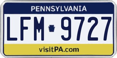 PA license plate LFM9727