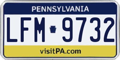PA license plate LFM9732
