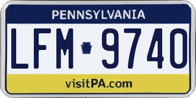 PA license plate LFM9740