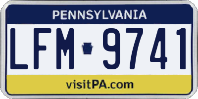 PA license plate LFM9741