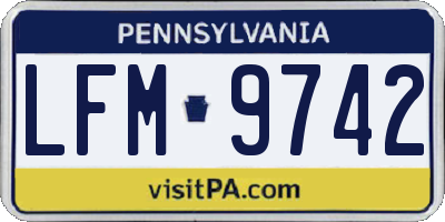 PA license plate LFM9742