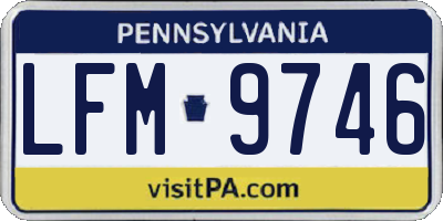 PA license plate LFM9746