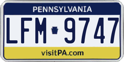 PA license plate LFM9747