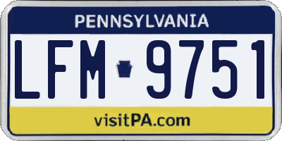 PA license plate LFM9751