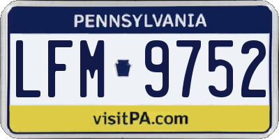 PA license plate LFM9752