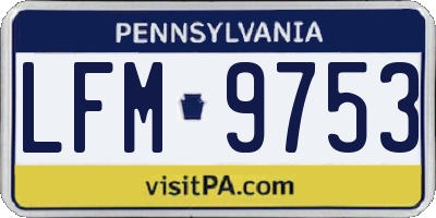 PA license plate LFM9753