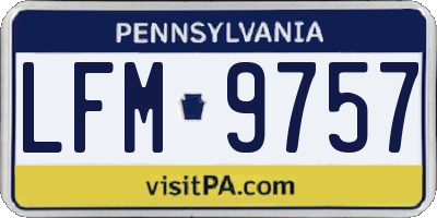 PA license plate LFM9757