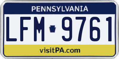 PA license plate LFM9761