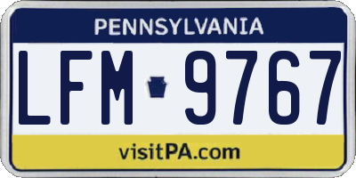 PA license plate LFM9767