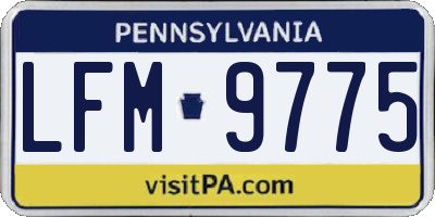 PA license plate LFM9775