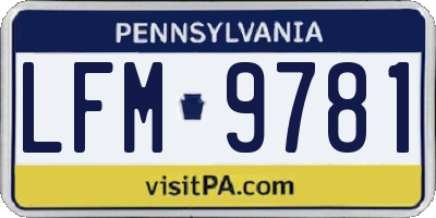 PA license plate LFM9781