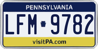 PA license plate LFM9782
