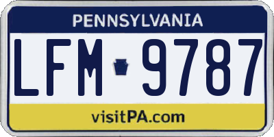 PA license plate LFM9787