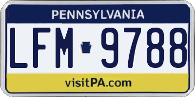 PA license plate LFM9788