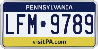 PA license plate LFM9789