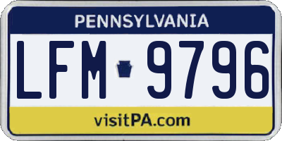 PA license plate LFM9796