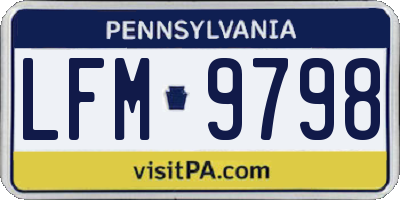 PA license plate LFM9798