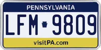 PA license plate LFM9809