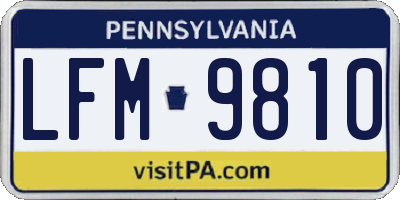 PA license plate LFM9810