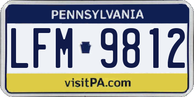 PA license plate LFM9812