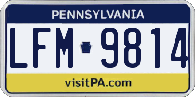 PA license plate LFM9814