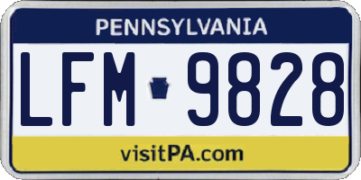 PA license plate LFM9828