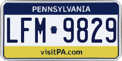 PA license plate LFM9829