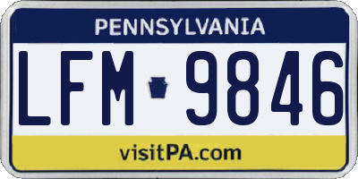 PA license plate LFM9846