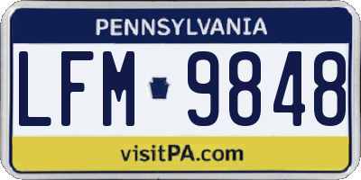 PA license plate LFM9848