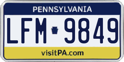 PA license plate LFM9849