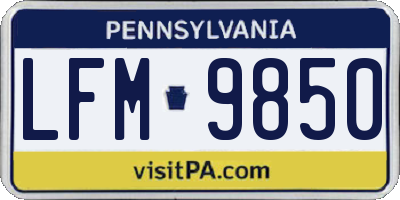 PA license plate LFM9850